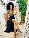 Dress Afrodite con paillettes nero e argento