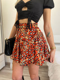 Gonna a ruota animalier arancio