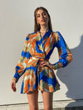 Abito etnico arancio blu