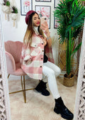 Giacca a quadri Rosa con tasche