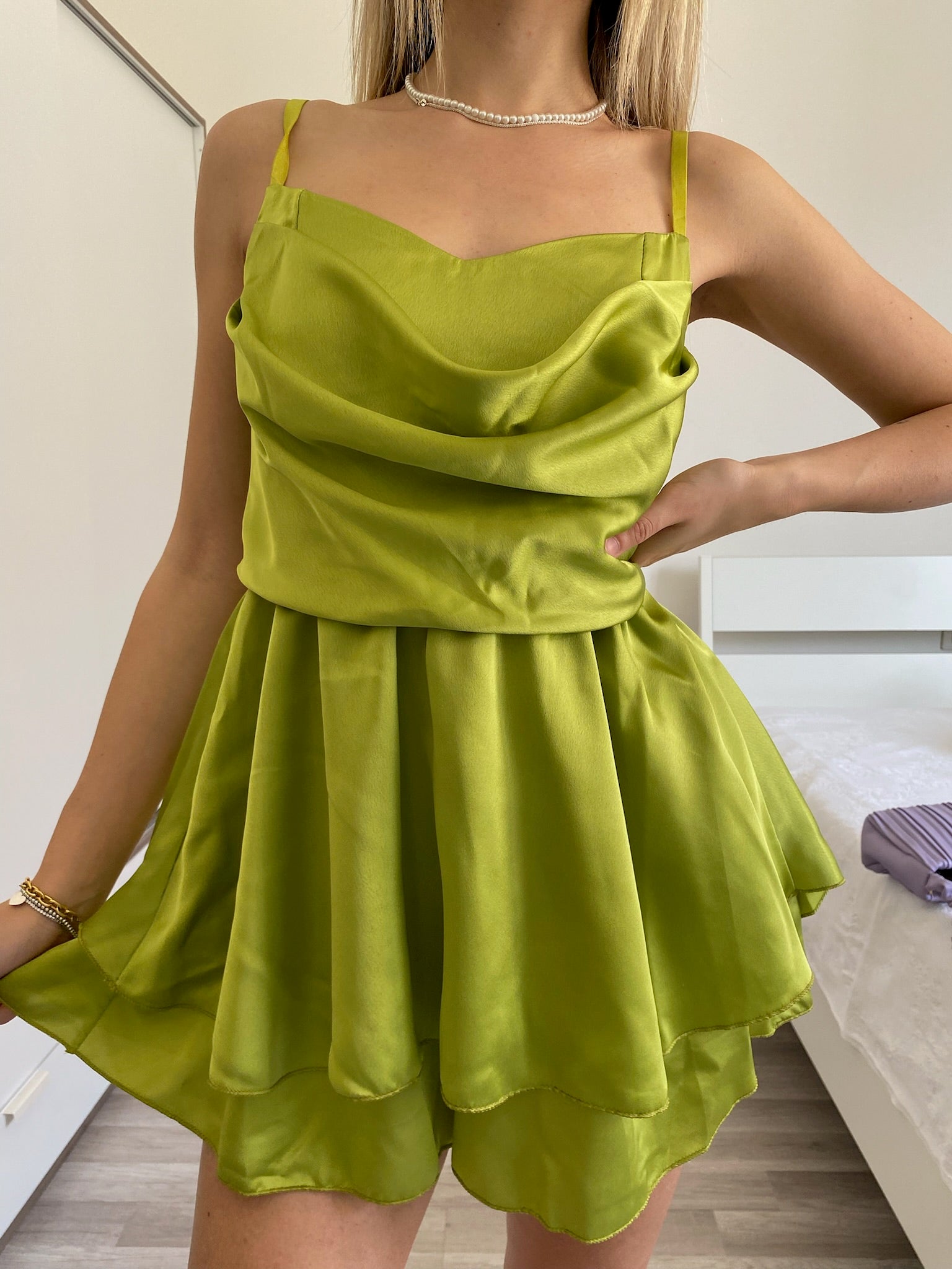 Tutina in raso lime