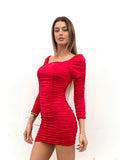 Abito rosso drappeggiato
