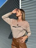 Maglione Amour Camel e panna