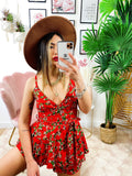 Tutina a fiori rossa