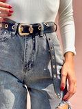 Jeans con maxi spacco grigio