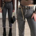 Jeans wide leg grigio