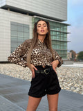 Camicia crop animalier
