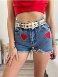 Short a caramella con cuori rossi