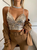 Top con paillettes gold