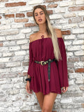 Tutina maniche velate scollo a barchetta
