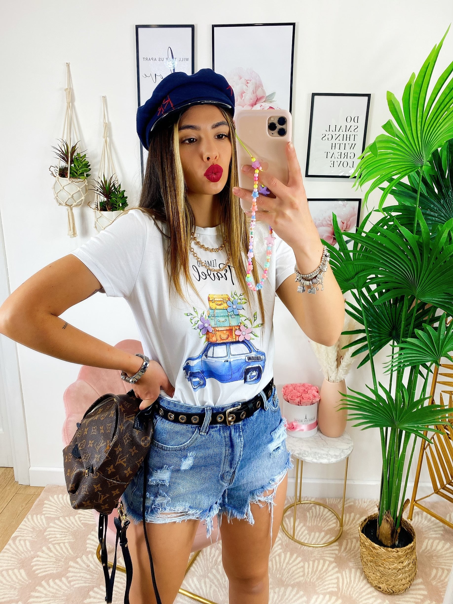 T-shirt con stampa Travel