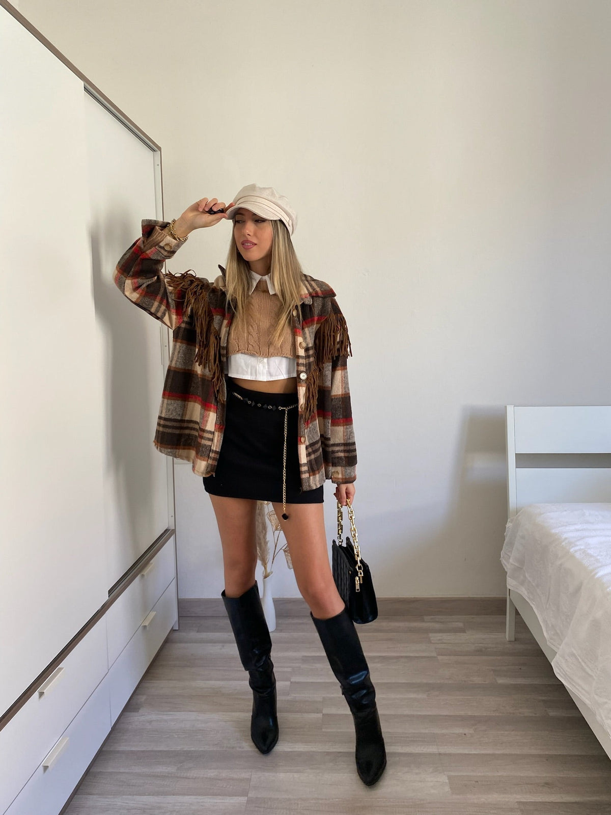 Giacca con frange nude