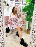 Kimono ad abito stampa cavallo Rosa