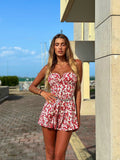 Tutina bianca fiori rossi