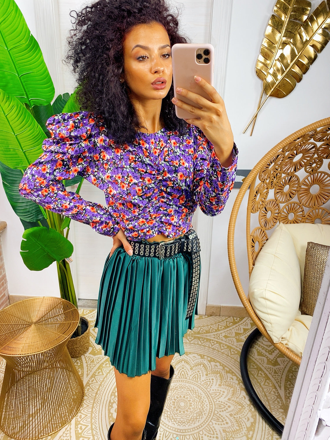 Blusa a fiorellini lilla