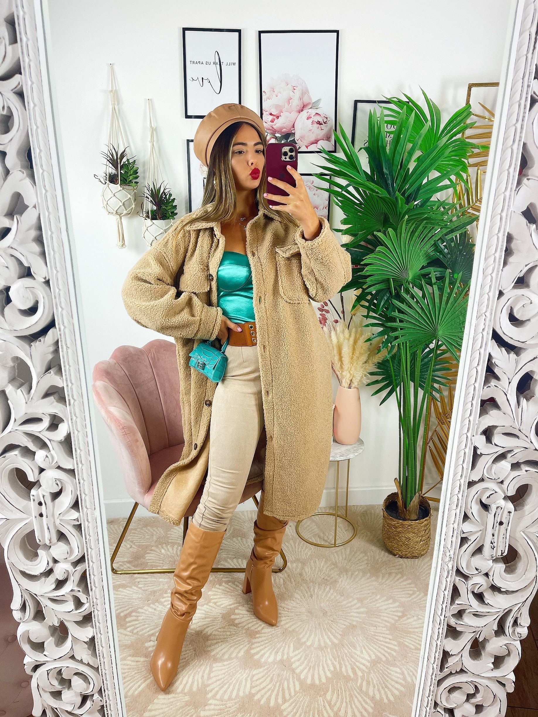 Leggins in camoscio Camel