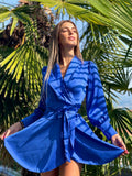 Abito in raso blu elettrico