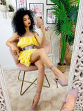 Abito in tulle a balze Venere giallo