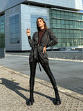 Cardigan in lurex zebrato nero