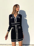 Abito in maglia nero e bianco