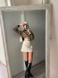 Gonna beige con cintura