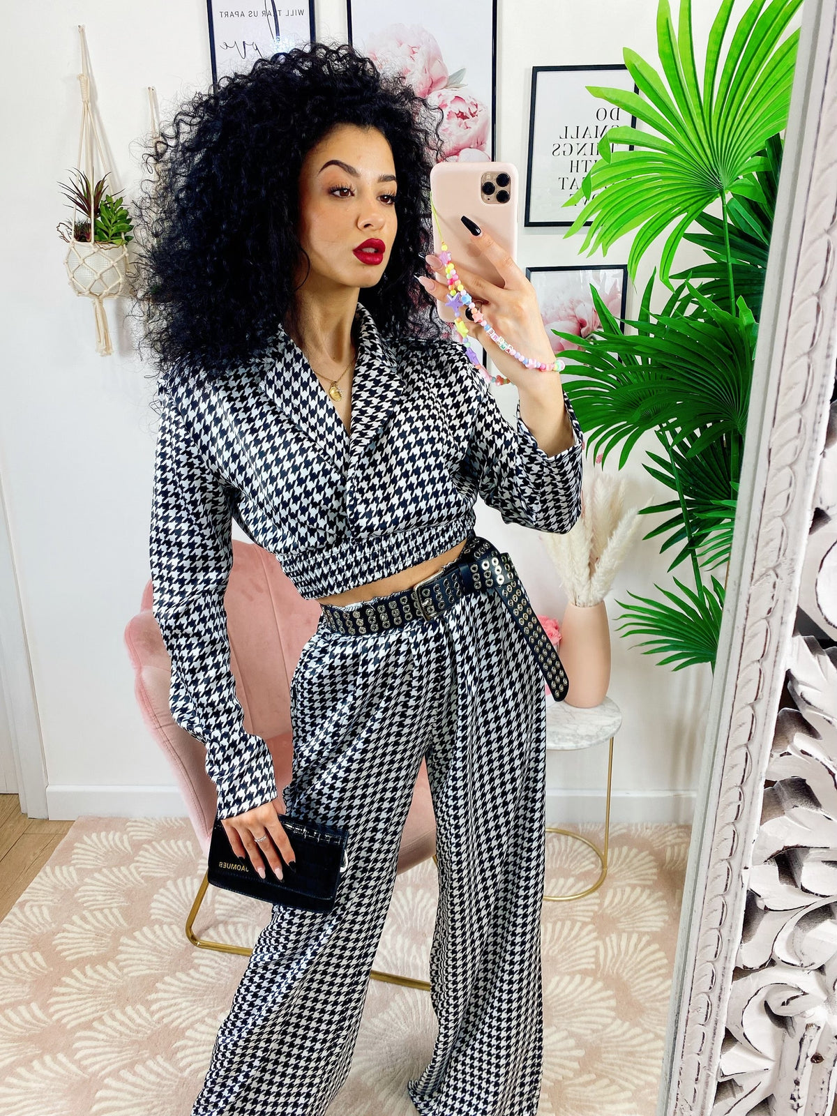 Completo pantalone e bluse  pied de poule