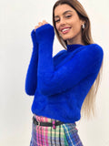 Maglioncino morbidissimo blu elettrico
