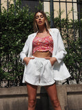 Completo giacca e short bianco