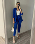 Completo giacca e pantalone blu elettrico