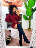 Abito in maglia bordeaux