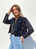 Giacchino con paillettes maniche argento