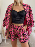 Completo giacca e Short maculato Fuxia
