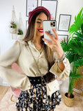 Camicia con bottoni Beige