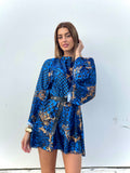 Abito etnico schiena aperta blu