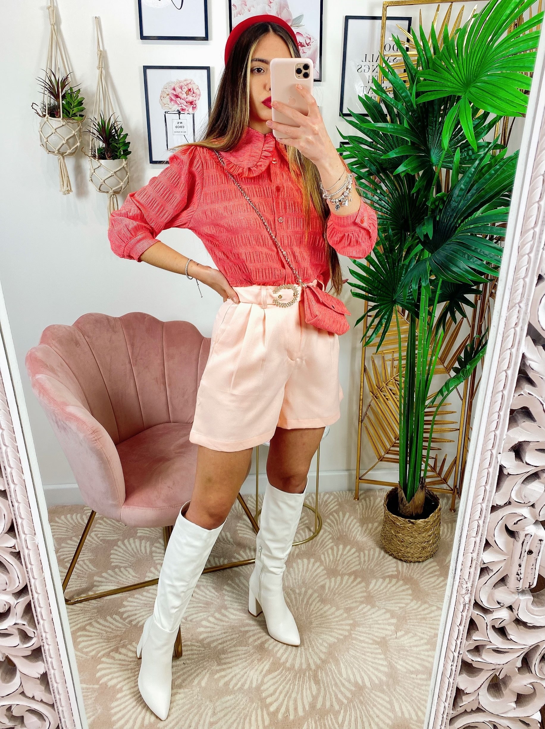 Short con cintura gioiello Rosa
