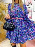 Abito a fiori base blu