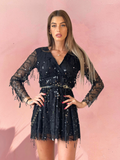 Abito con paillettes Nero