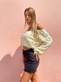 Cardigan panna a trecce