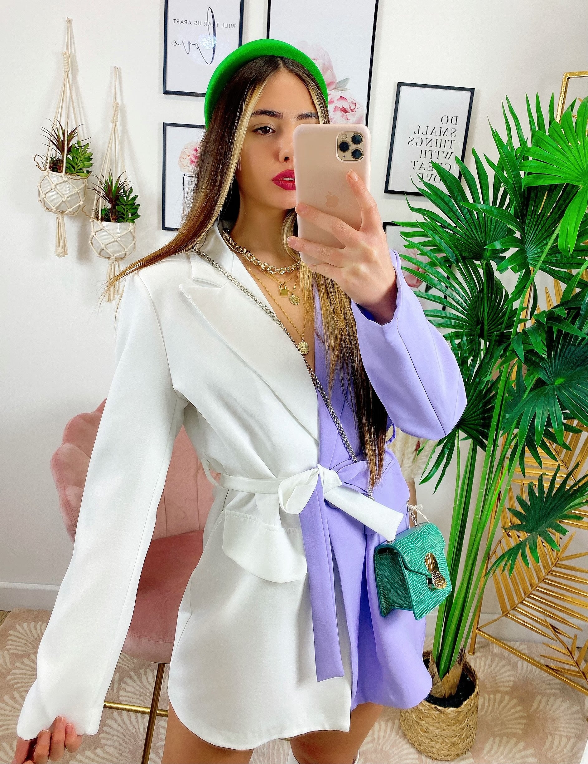 Abito Blazer lilla/Bianco