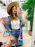 Kimono etnico azzurro