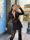 Completo giacca e pantalone in pizzo