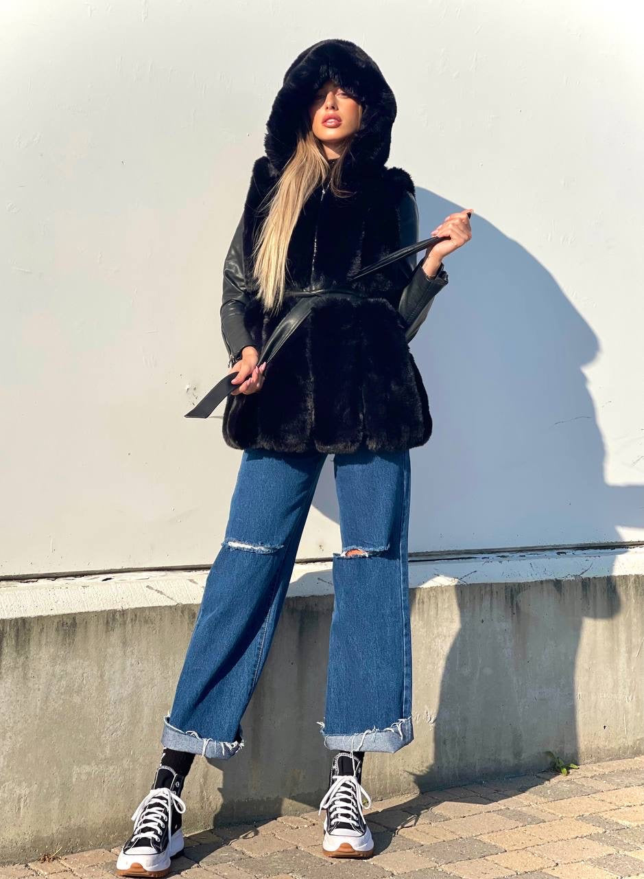 Jeans wide leg bagno medio
