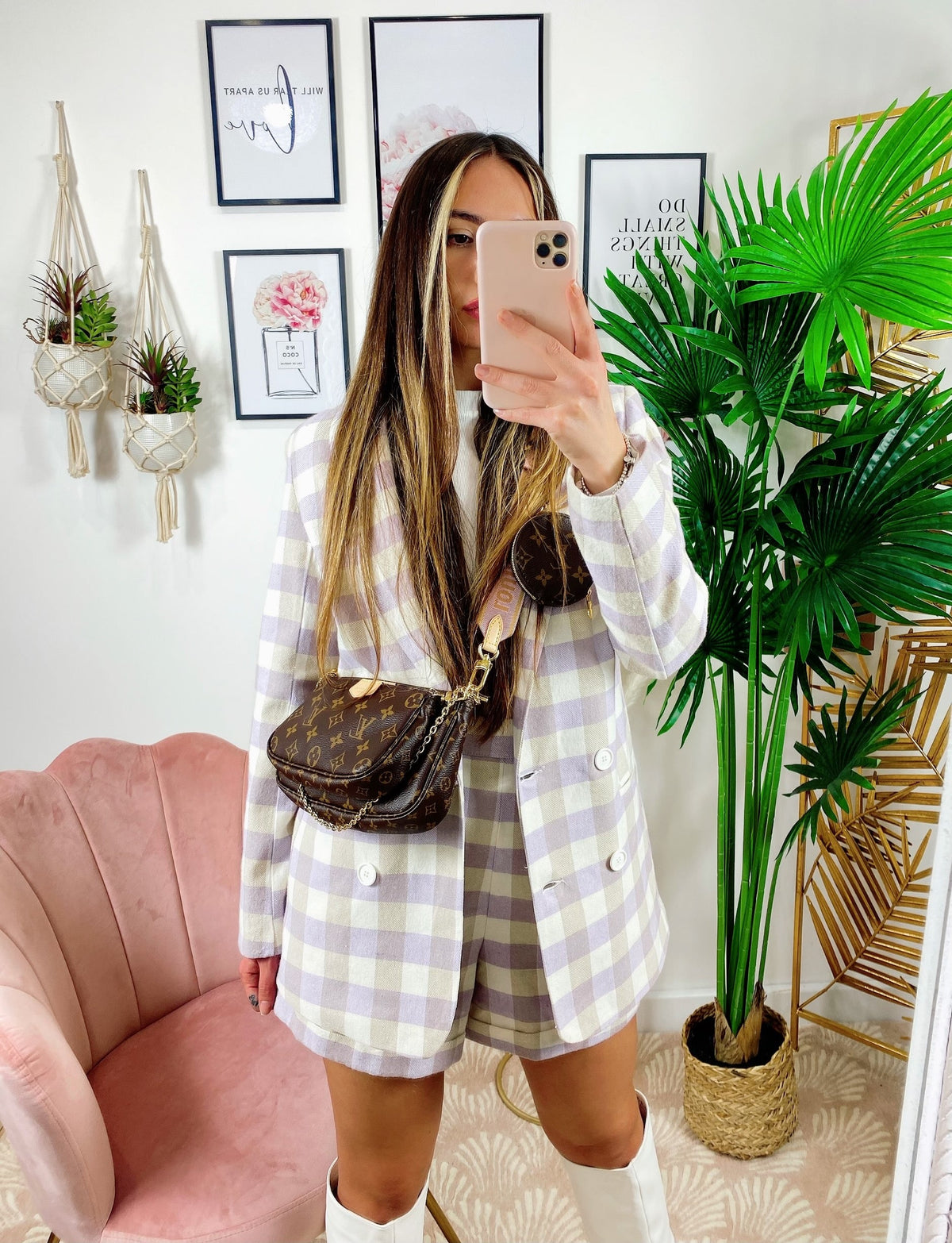 Completo giacca e short Lilla