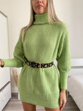 Maxi maglione top quality collo alto menta
