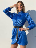 Abito in raso blu elettrico