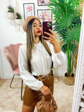 Top in raso bianco