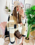 Giacca a quadri Beige con frange