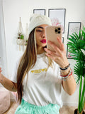 T-shirt con stampa e cuori