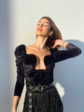 Body sensual in velluto manica lunga