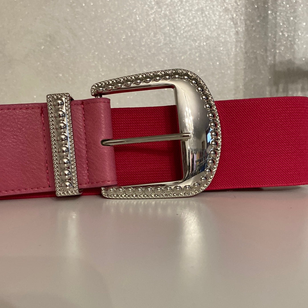 Cinturone  con elastico dettaglio argento